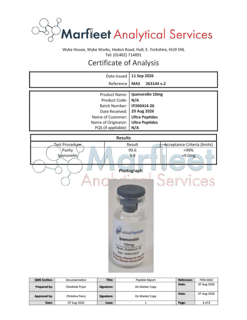 Ipamorelin 10mg | Research Peptide UK