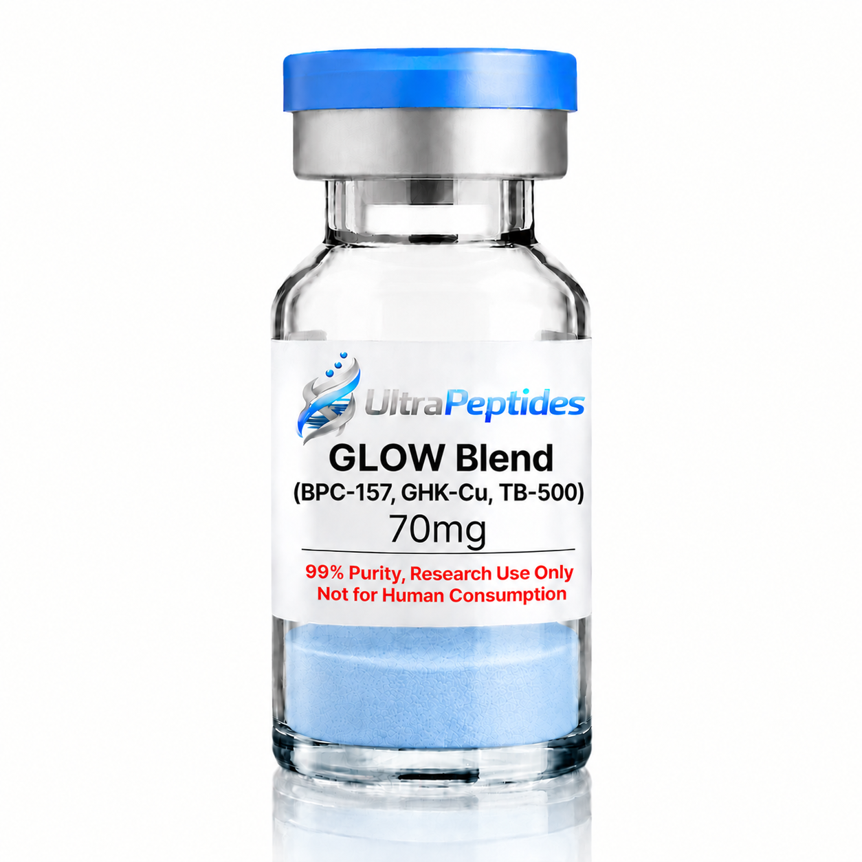 Glow Blend 70mg - BPC-157 + GHK-Cu + TB-500 | Research Peptide UK