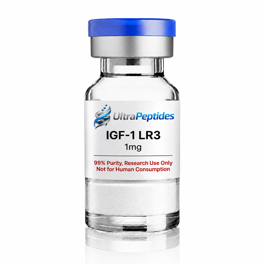 IGF-1 LR3 1mg vial with corrected sticker format and flat white powder